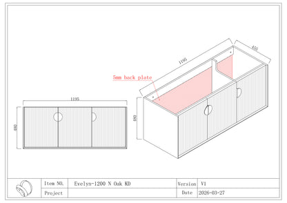 EVELYN WALL HUNG Plywood VANITY 1200MM SINGLE BASIN