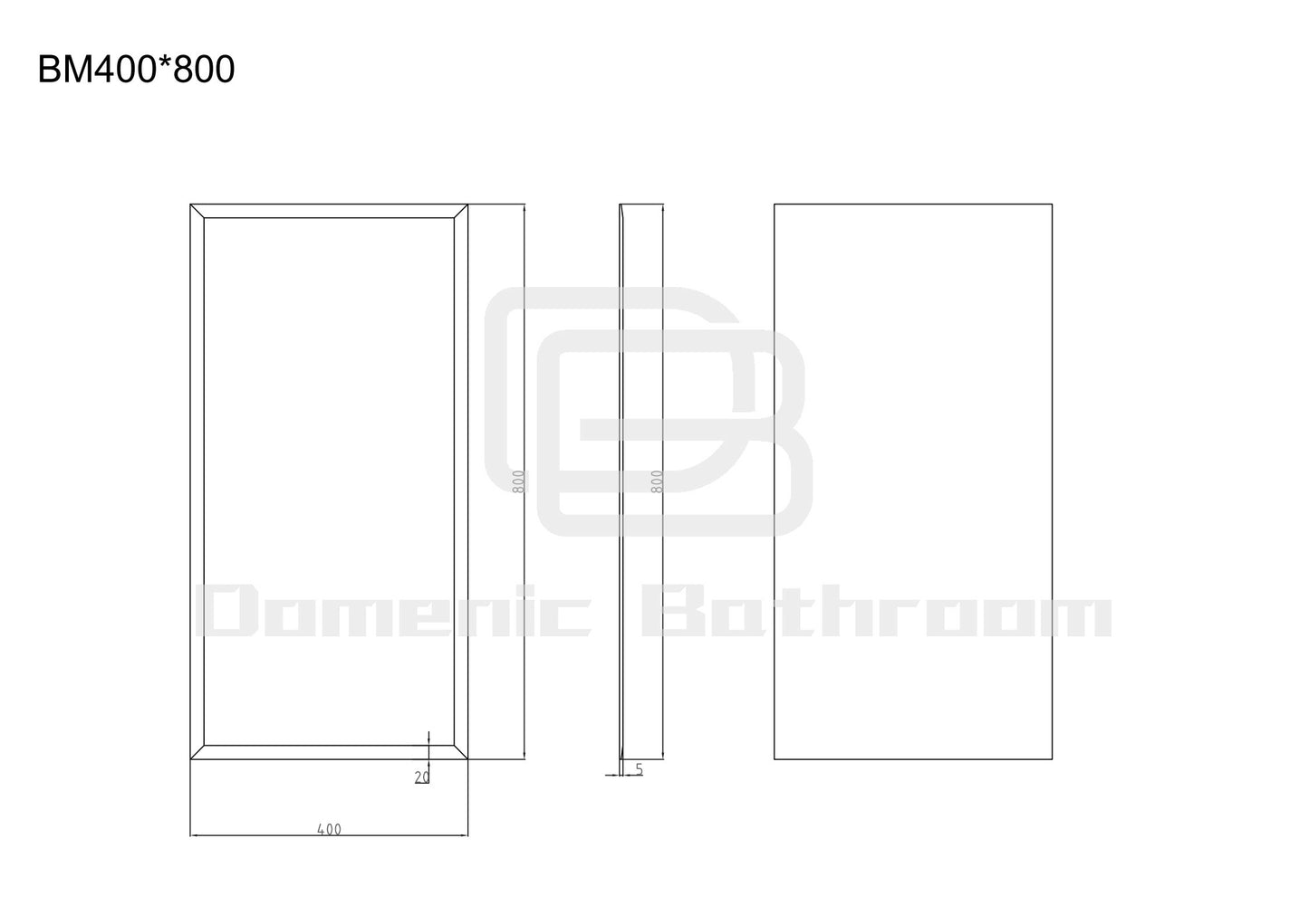 Bevel Edge Mirror 400mm/600mm/750mm/900mm/1200mm