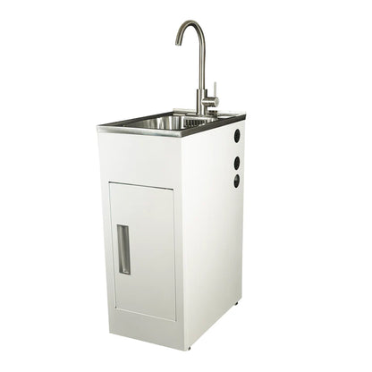Aquatica Laundry Tub 360mm, Chrome Zento Sink Mixer Mains Pressure
