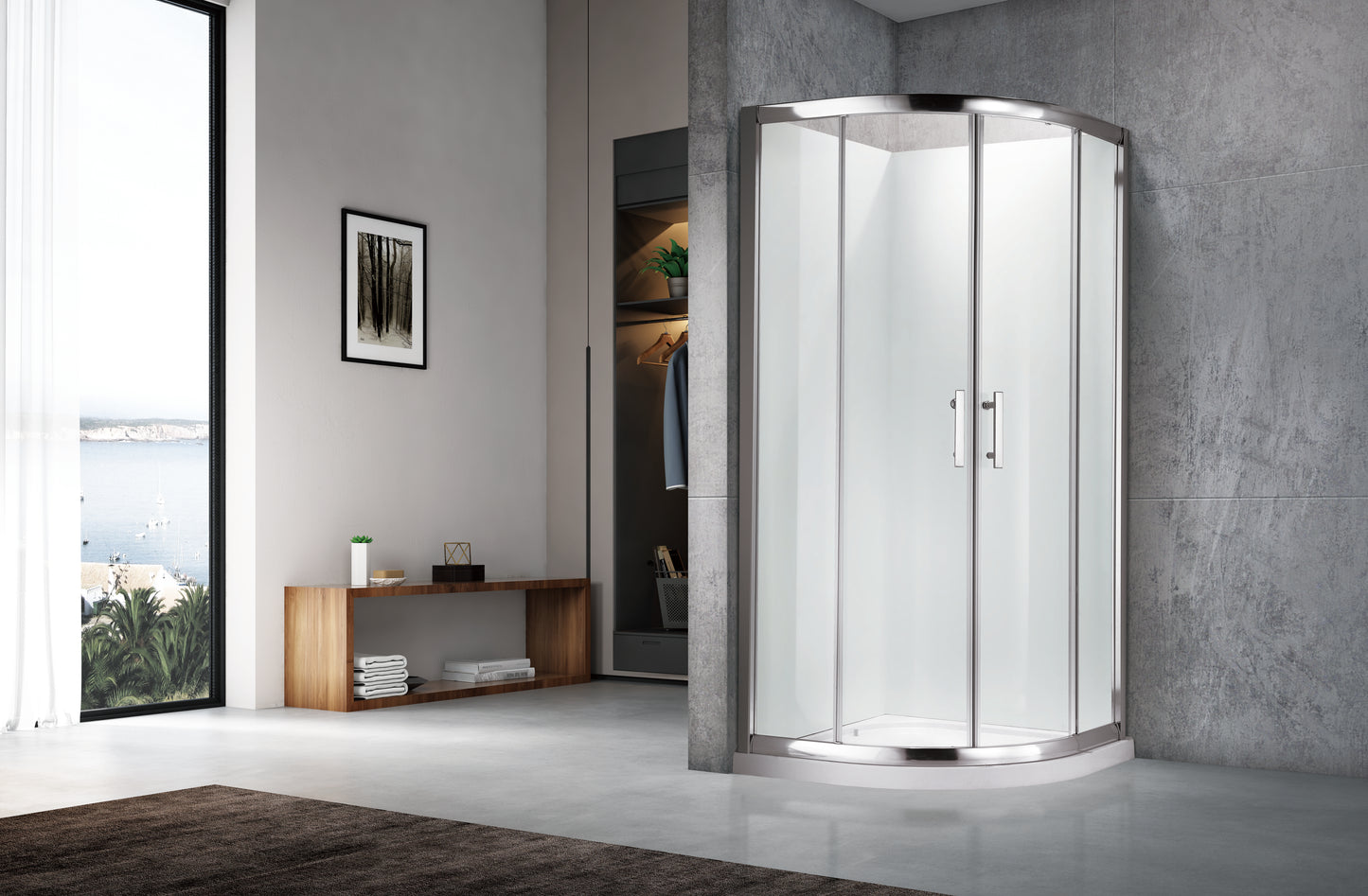 SHOWER BOX CURVED DOUBLE SLIDING DOOR 1900 High