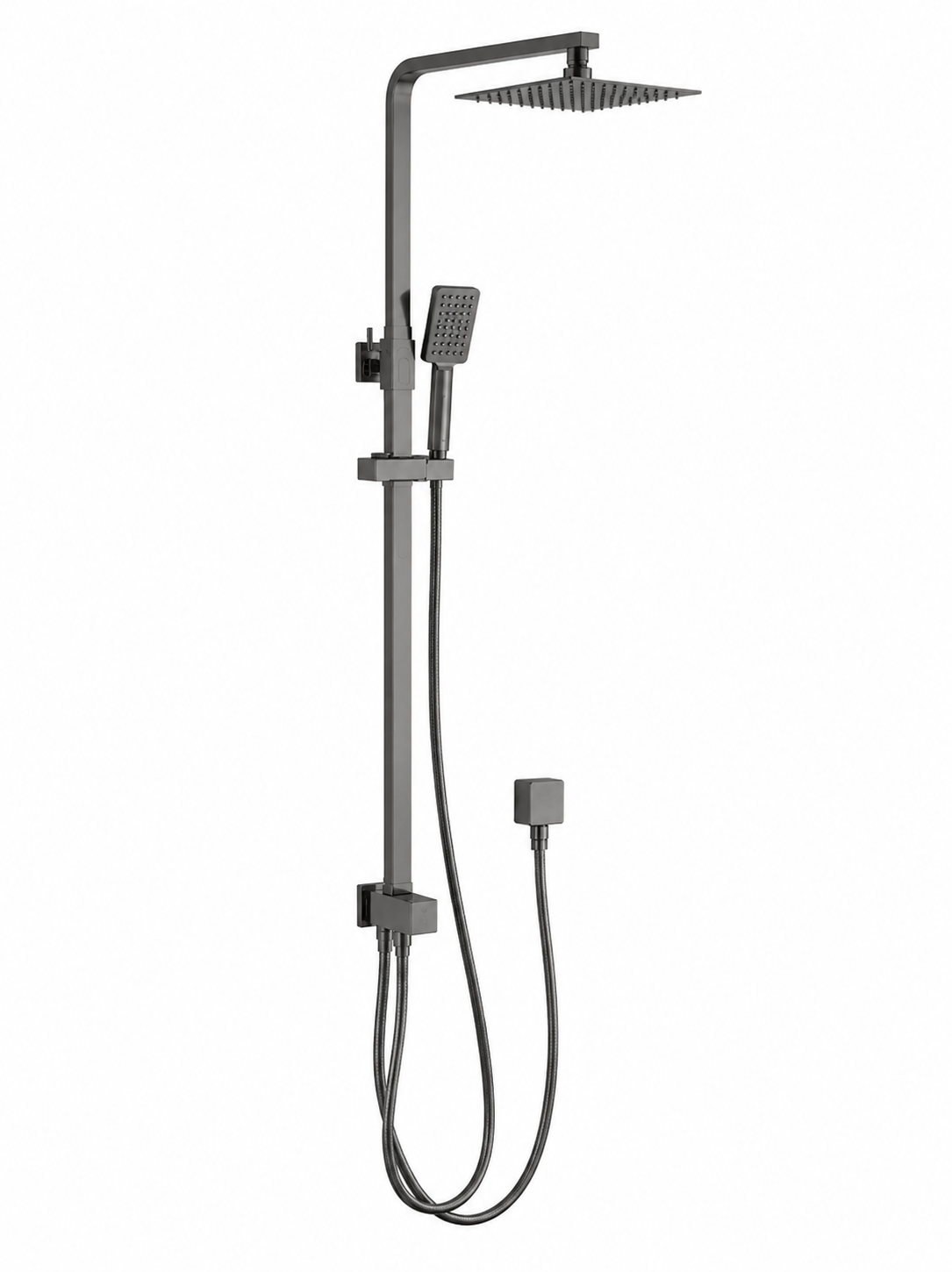 Domenic SH8650 Square Chrome/Matte Black/Gun Metal Twin Rain Shower Without Mixer