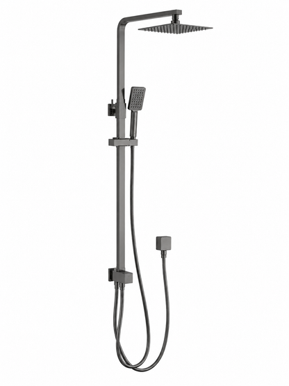 Domenic SH8650 Square Chrome/Matte Black/Gun Metal Twin Rain Shower Without Mixer