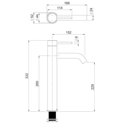 Methven Minimalist MK2 Hi Rise Basin Mixer - Lead Free