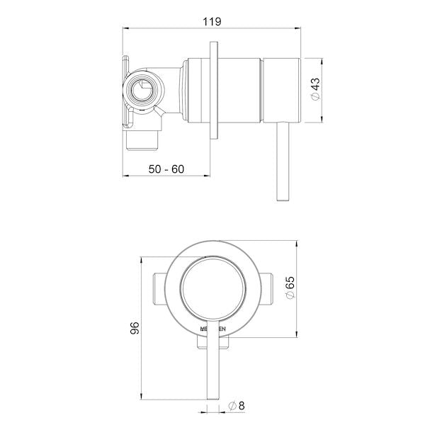 Methven Minimalist MK2 Shower Diverter Chrome
