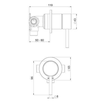 Methven Minimalist MK2 Shower Diverter Chrome