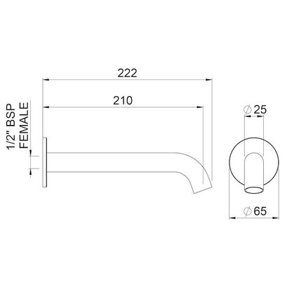 Methven Minimalist MK2 Wall Mounted Bath Spout