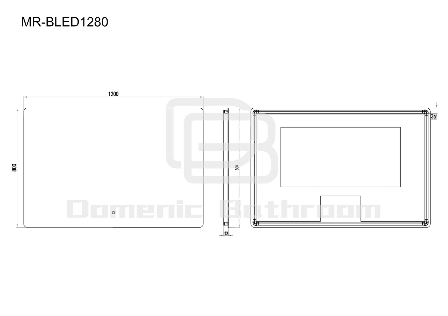 LED Mirror-BIANCA Rectangle 600/750/900/1200/1500mm