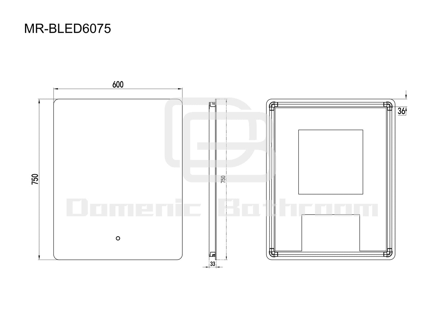 LED Mirror-BIANCA Rectangle 600/750/900/1200/1500mm