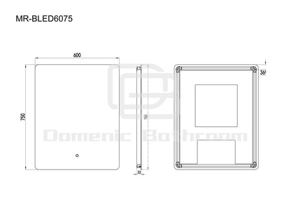 LED Mirror-BIANCA Rectangle 600/750/900/1200/1500mm