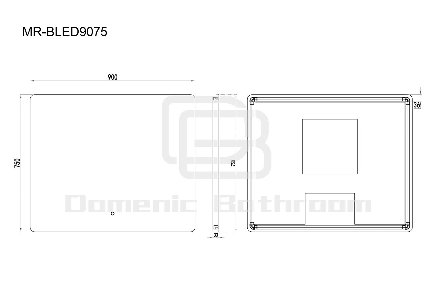 LED Mirror-BIANCA Rectangle 600/750/900/1200/1500mm