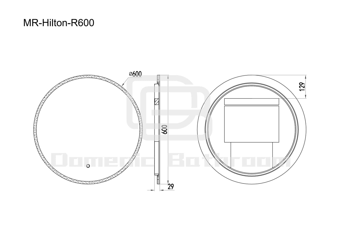DN-Hilton Acrylic Frame EUPHOTIC 600/800MM Round LED Mirror