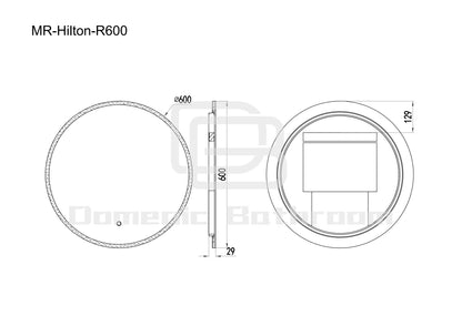 DN-Hilton Acrylic Frame EUPHOTIC 600/800MM Round LED Mirror