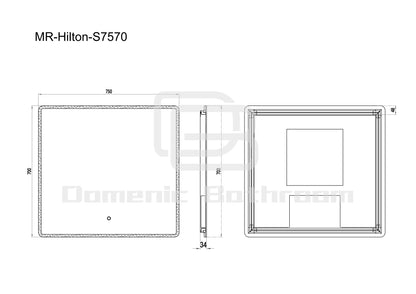 DN-Hilton Acrylic Frame EUPHOTIC 750/900/1200MM Square LED Mirror