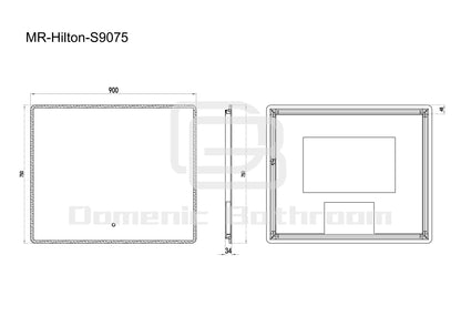 DN-Hilton Acrylic Frame EUPHOTIC 750/900/1200MM Square LED Mirror