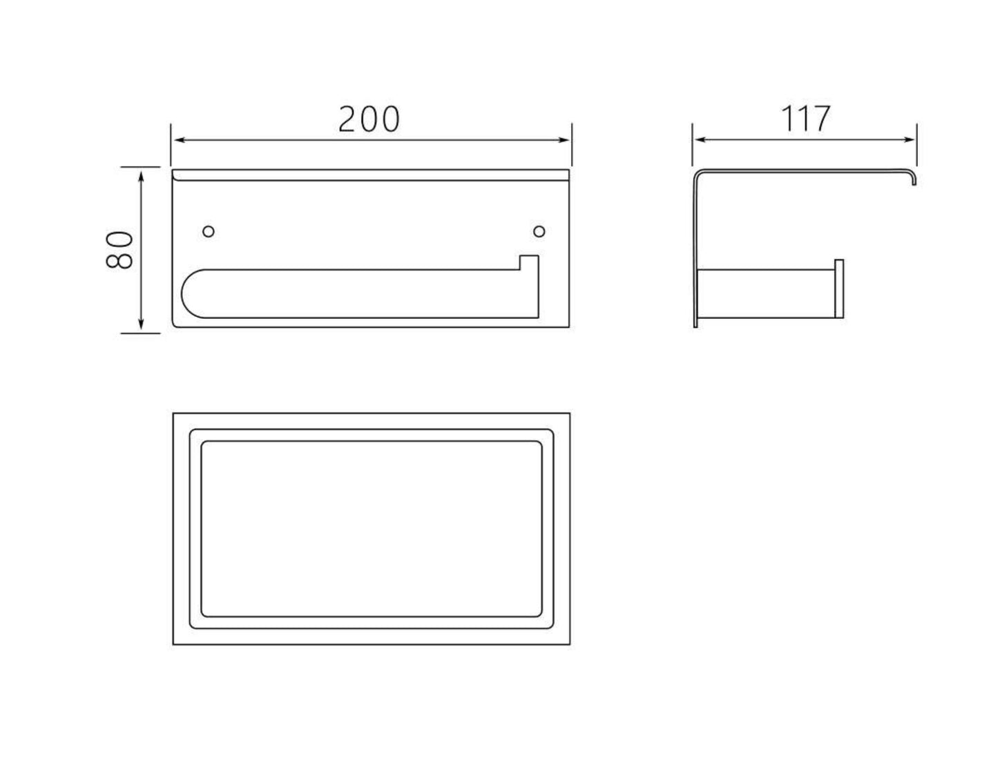 DNT5 Toilet paper roll holder with shelf
