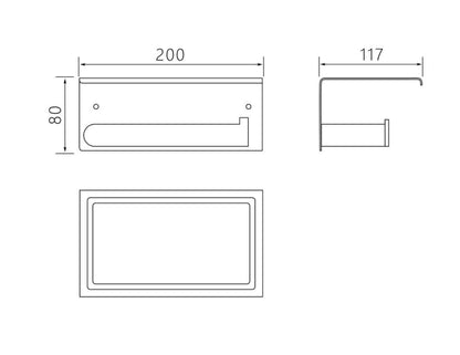 DNT5 Toilet paper roll holder with shelf