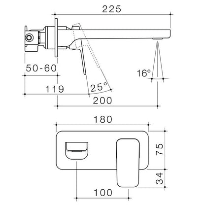 Methven Waipori MK2 Wall Basin/Bath Mixer 6S - Low Lead - Sales Kit