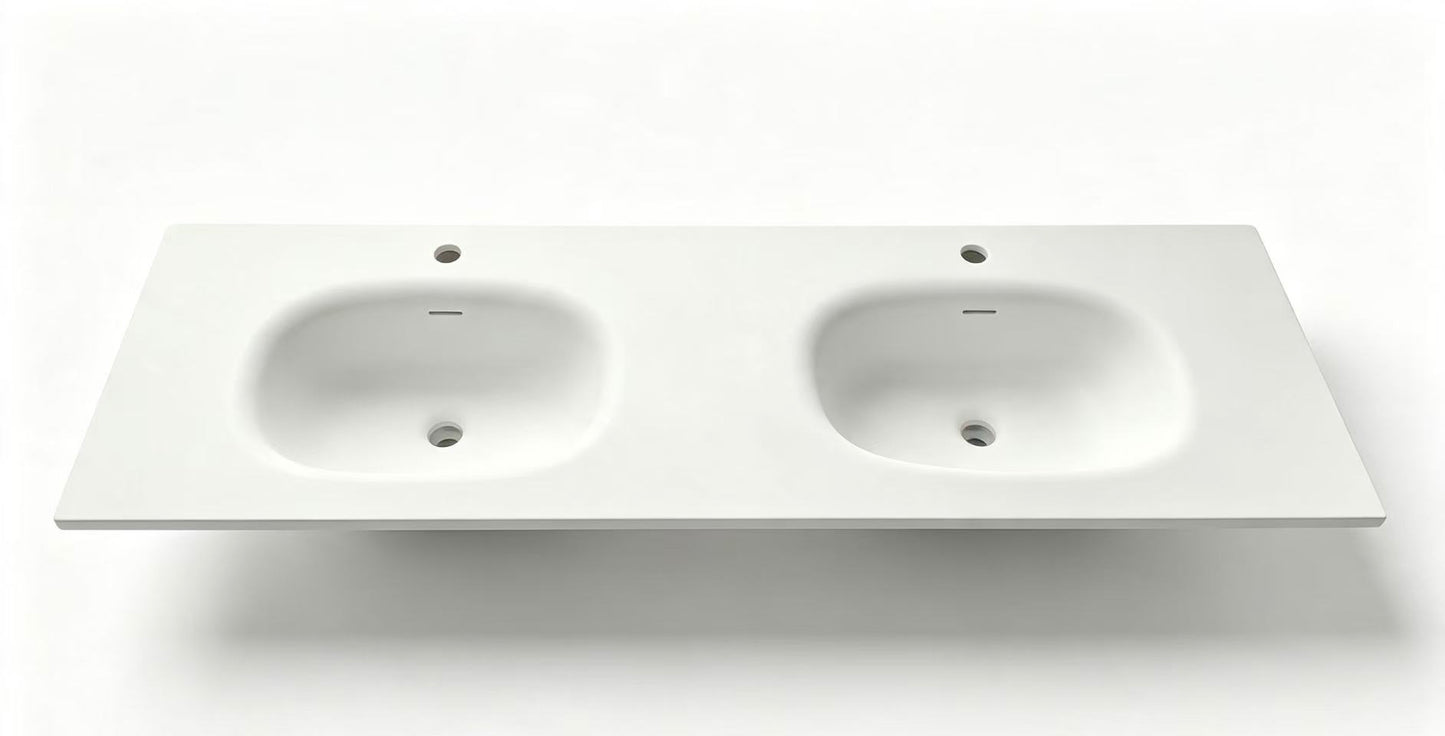Domenic Solid Surface Vanity Top with Overflow