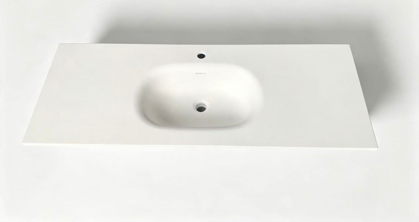 Domenic Solid Surface Vanity Top with Overflow