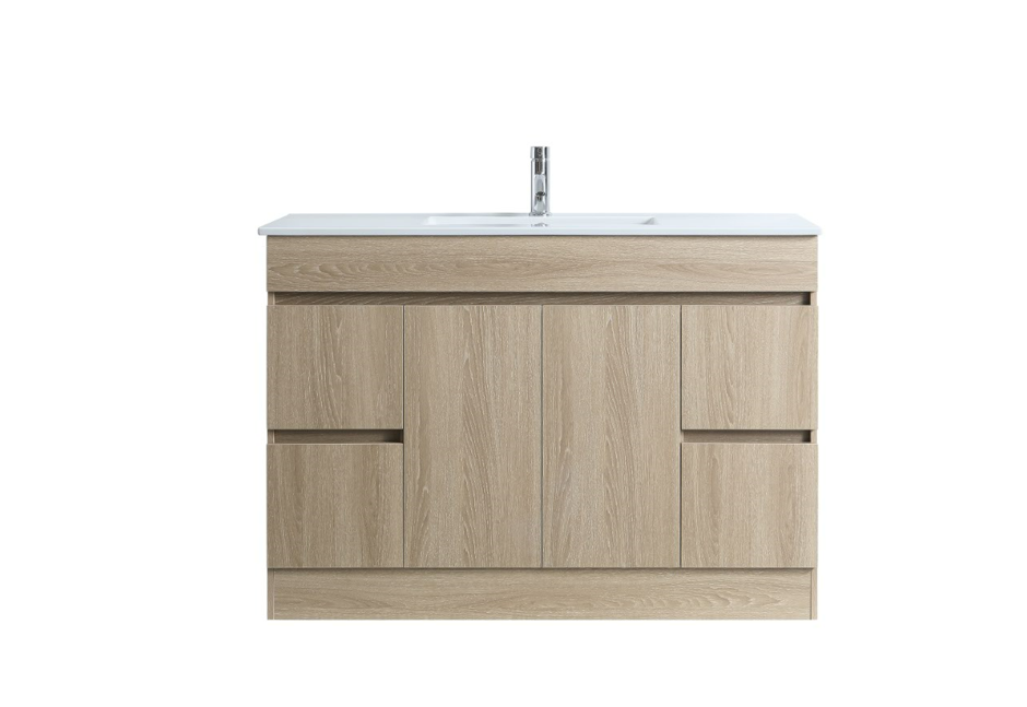 DNF Floorstanding Plywood VANITY Light Oak 1200MM SINGLE BASIN