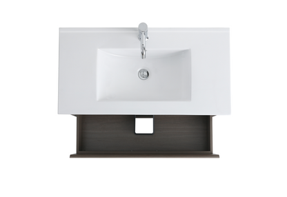 DNW Hamilton Dark Oak Plywood WallHung Vanity 900MM