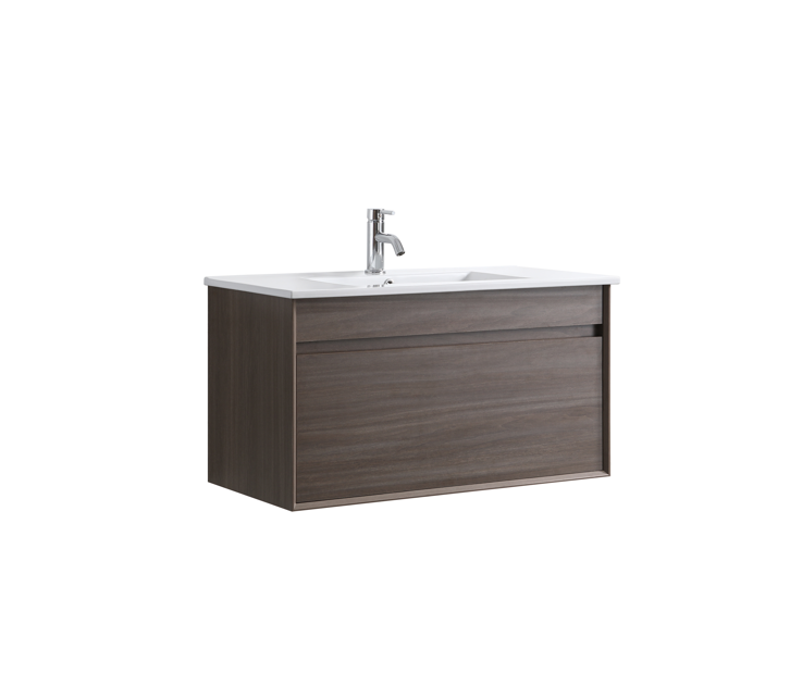 DNW Hamilton Dark Oak Plywood WallHung Vanity 900MM