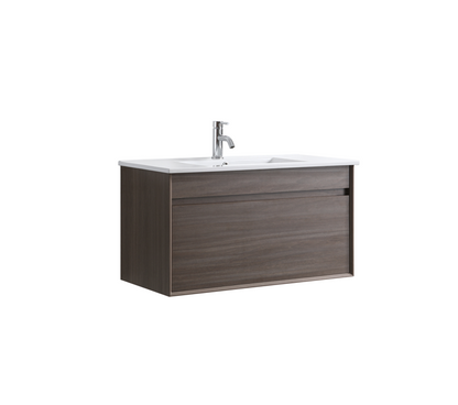 DNW Hamilton Dark Oak Plywood WallHung Vanity 900MM