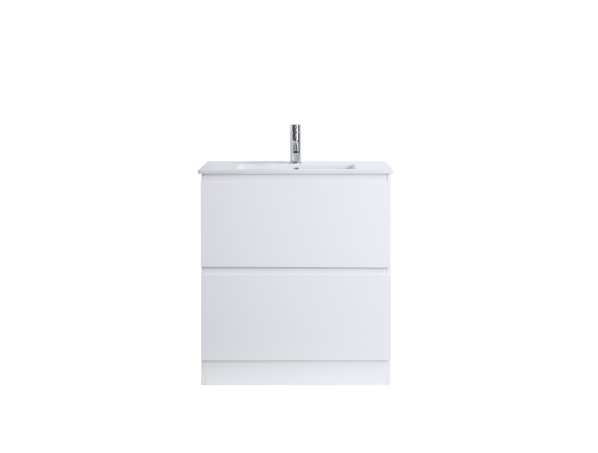 DNF FloorStanding Plywood VANITY GLOSSY WHITE DOUBLE DRAWERS 400MM~1500MM