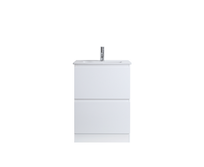 DNF FloorStanding Plywood VANITY GLOSSY WHITE DOUBLE DRAWERS 400MM~1500MM