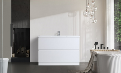 DNF FloorStanding Plywood DOUBLE DRAWERS VANITY GLOSSY WHITE PAINT FINISHED 900MM