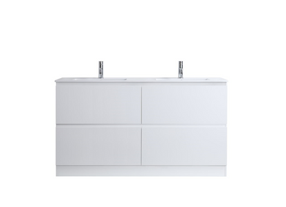 DNF FloorStanding Plywood VANITY GLOSSY WHITE DOUBLE DRAWERS 400MM~1500MM