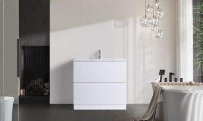 DNF 900 GLOSSY WHITE Floor Standing Plywood VANITY