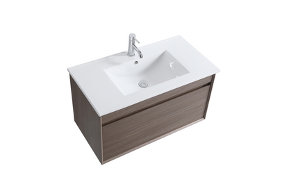 DNW Hamilton Dark Oak Plywood WallHung Vanity 1200MM SINGLE BASIN