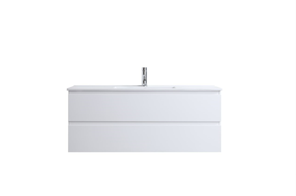 DNW Wall Hung Plywood VANITY Glossy White 1200MM SINGLE BASIN