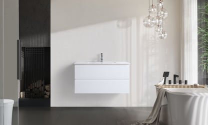 DNW 900 GLOSSY WHITE Wall Hung Plywood VANITY