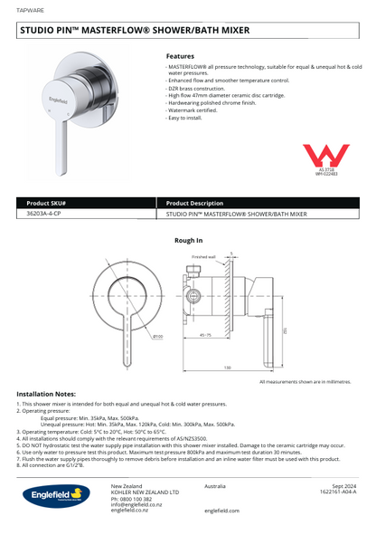 ENGLEFIELD Studio Pin MASTERFLOW® Shower Mixer