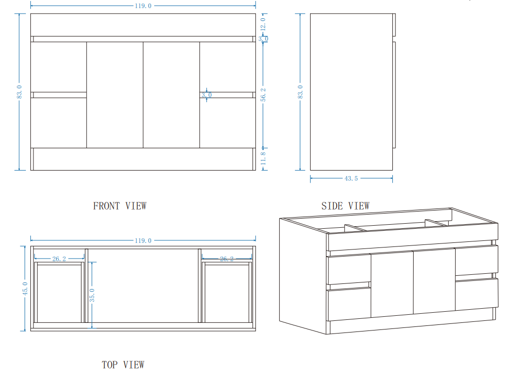 DNF Floorstanding Plywood VANITY Light Oak 1200MM SINGLE BASIN