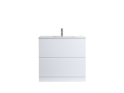 DNF FloorStanding Plywood DOUBLE DRAWERS VANITY GLOSSY WHITE PAINT FINISHED 750MM