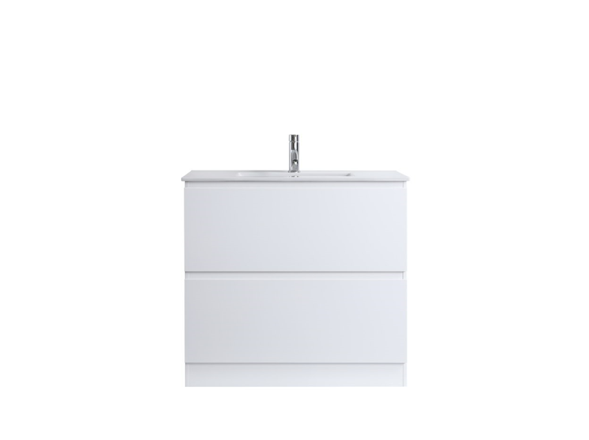 DNF FloorStanding Plywood DOUBLE DRAWERS VANITY GLOSSY WHITE PAINT FINISHED 900MM