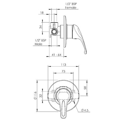 METHVEN Echo Strata Shower Mixer - Chrome