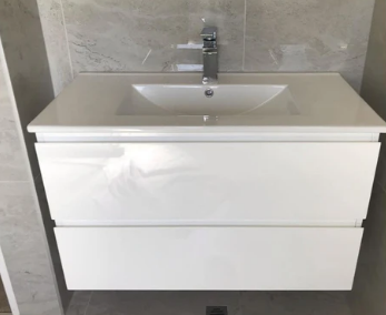 DNW 600 Glossy White Wall Hung Plywood VANITY