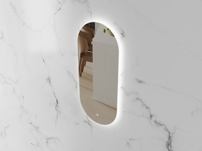 LED Mirror-BIANCA OVAL Backlit 450x900mm with Dimister Touch Switch