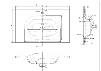 Domenic Solid Surface Vanity Top with Overflow