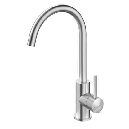 Methven Minimalist Stainless Steel Gooseneck Sink Mixer - Lead Free