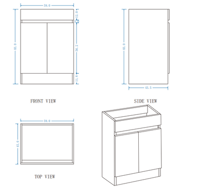 DNF Floorstanding Plywood VANITY Light Oak 600MM