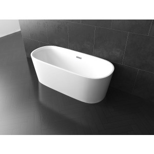 Oval 1500 Bathtub WITHOUT OVERFLOW Freestanding Acrylic White DN-5001-1500