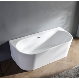 Back to wall 1500 Bathtub WITHOUT OVERFLOW Freestanding Acrylic White DN-5002-1500