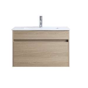 DNW 750 LIGHT OAK Wall Hung Plywood VANITY - CEREMIC