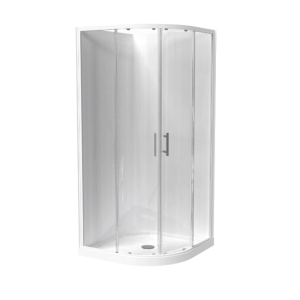 CLEARLITE Cezanne Round 2 Sided Sliding Door Acrylic Wall Shower 900*900*1970 - WHITE