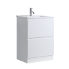 DNF 600 GLOSSY WHITE DOUBLE DRAWERS Floor Standing Plywood VANITY